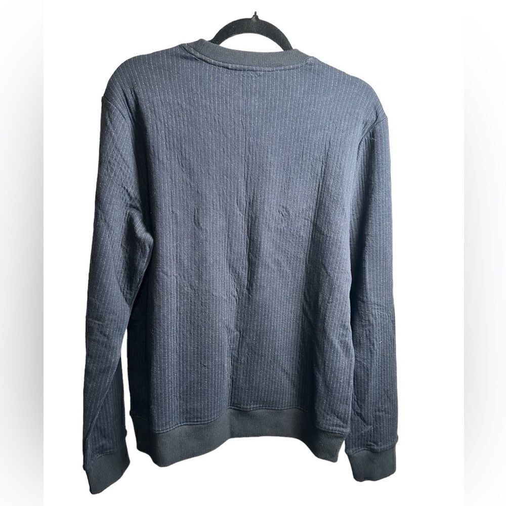 NWT Perry Ellis Men’s Blue Micro Stripe Long Sleeve Sweater Sweatshirt - Medium - Picture 3 of 8